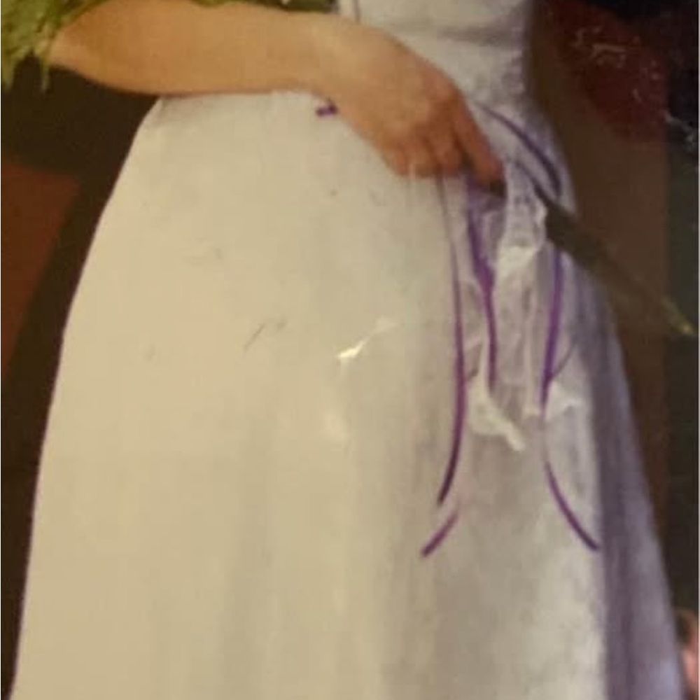 Elegant White Dress with crisscross sides- for wedding or prom